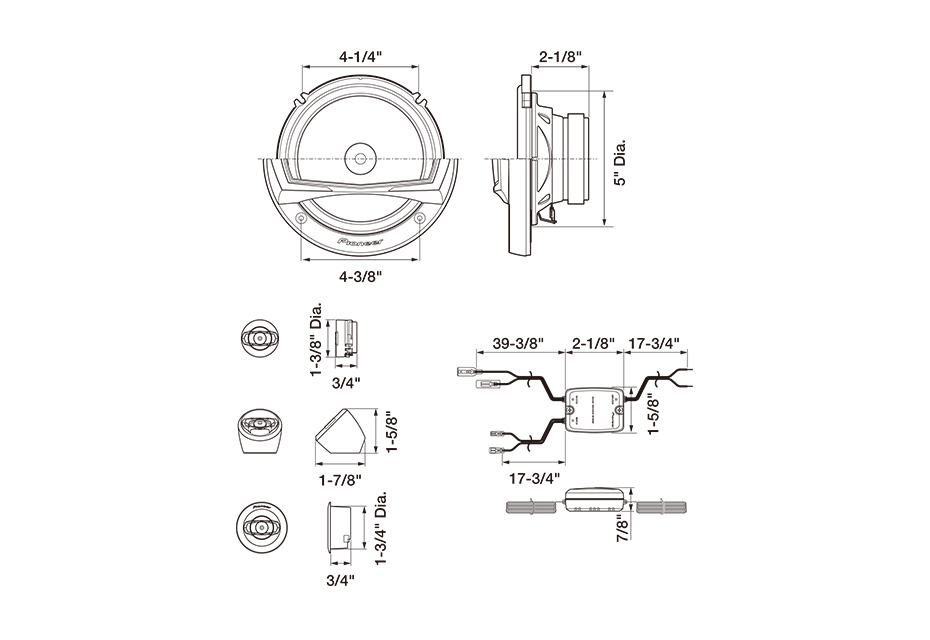 Pioneer TS-A1605C 6-1/2" Component Speaker Package (6-3/4" Compatible) - Image 2