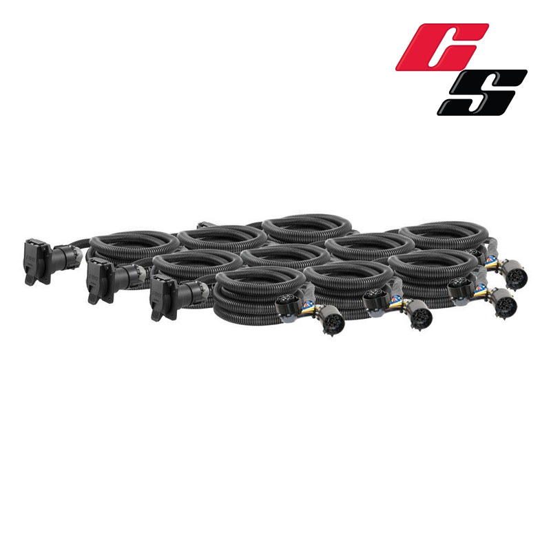 CURT 10' CUSTOM WIRING EXTENSION HARNESSES (ADDS 7-WAY RV BLADE TO TRUCK BED, 10-PACK) #56000010
